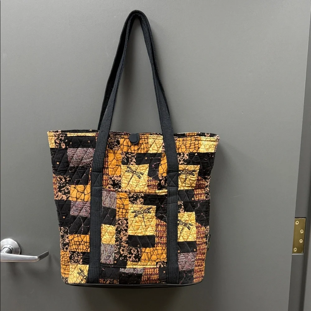 Artisan Patchwork Tote - Black and Yellow